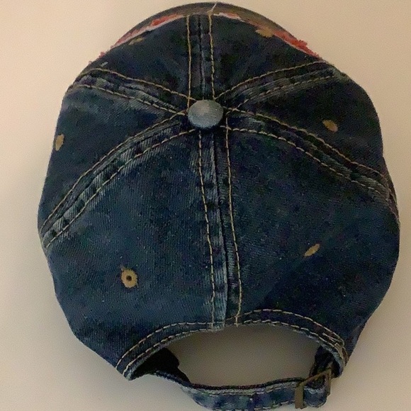 Punta Cana Denim Blue Distressed Women’s Cap. Preloved - Picture 4 of 6
